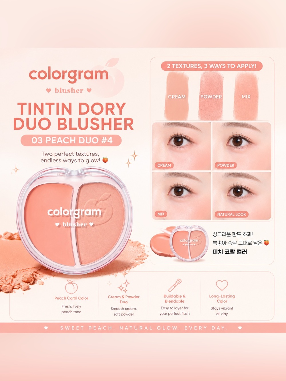 🍑 Colorgram Tintin Dory Duo Blusher 🍑
Shade: 03 Peach Duo #4